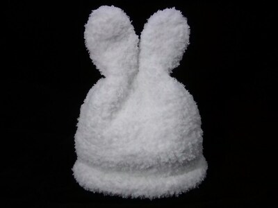 Handknit Fuzzy Baby Bunny Hat - image2